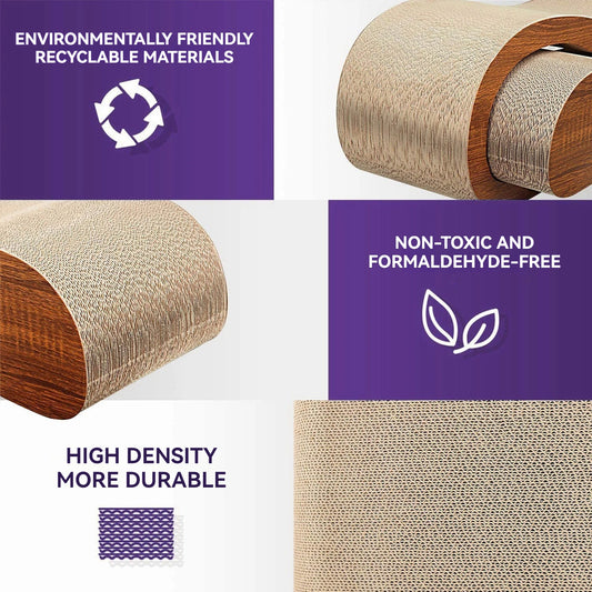 2-in-1 Cat Scratcher Lounge Bed – Durable Cardboard Pad
