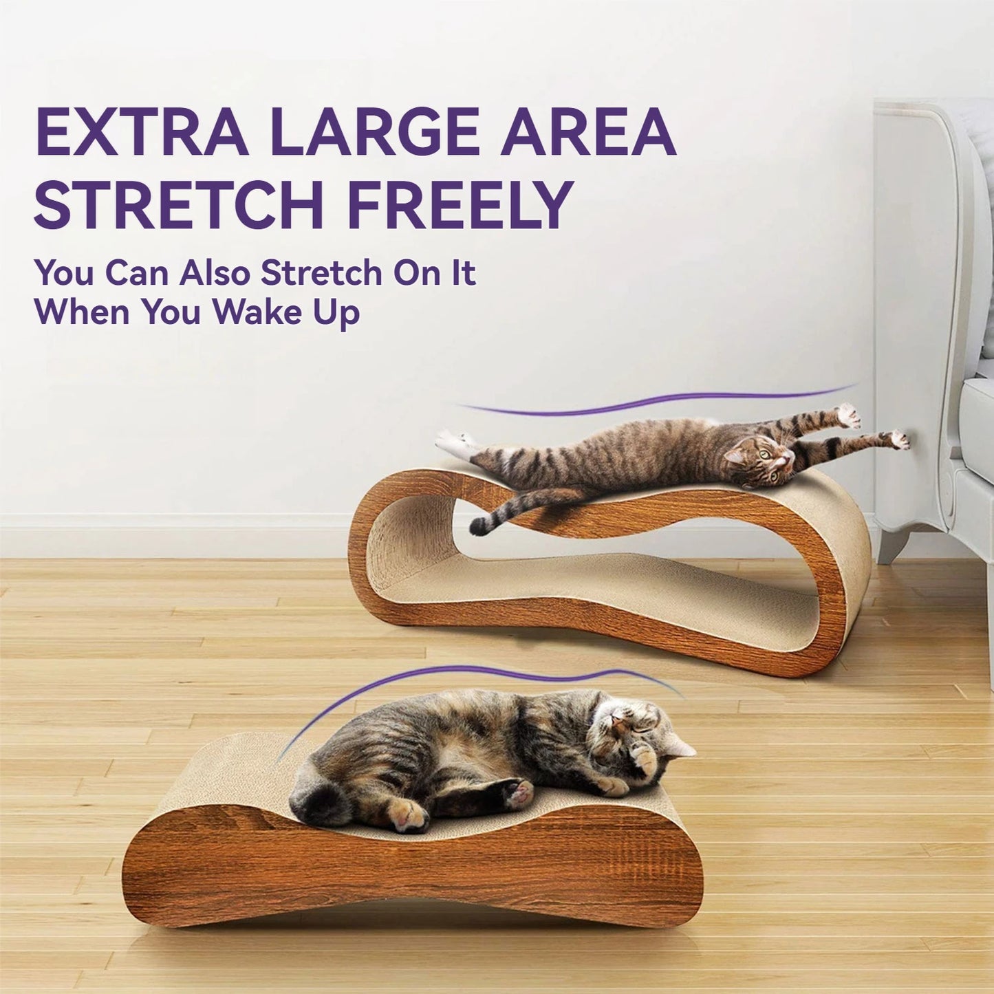 2-in-1 Cat Scratcher Lounge Bed – Durable Cardboard Pad