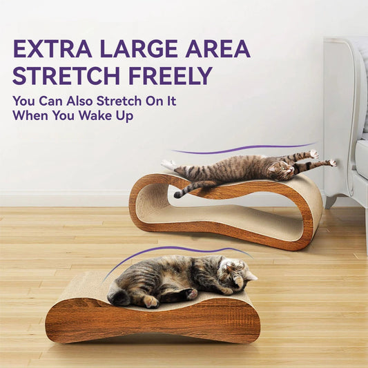 2-in-1 Cat Scratcher Lounge Bed – Durable Cardboard Pad