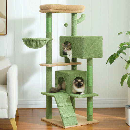 56.3" Cat Tree for Large Cats with Extra-Large Perch & Hammock